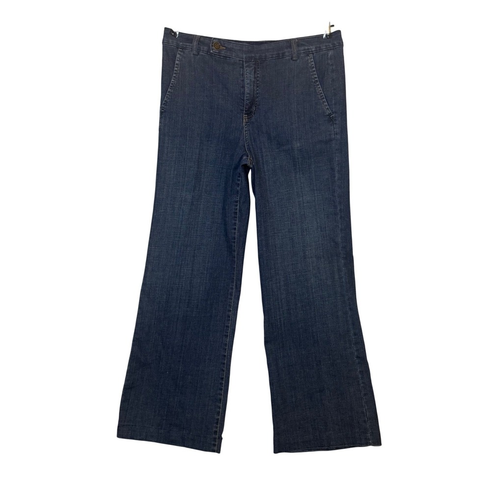BANDOLINO BLU‎ Women's Size 12 Wide Leg Denim Jeans Dark Wash Button Fly